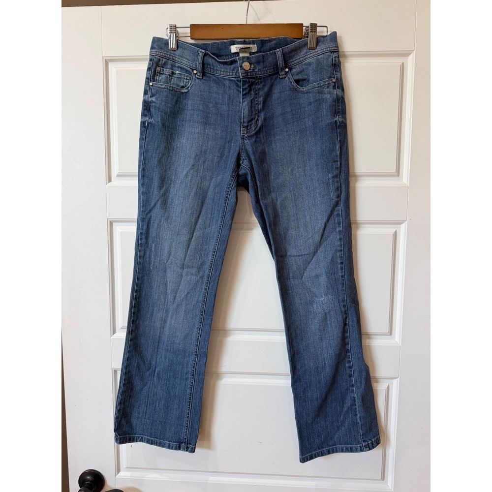 White House Black Market Blue Noir Straight Leg  Ankle Jeans Size 8